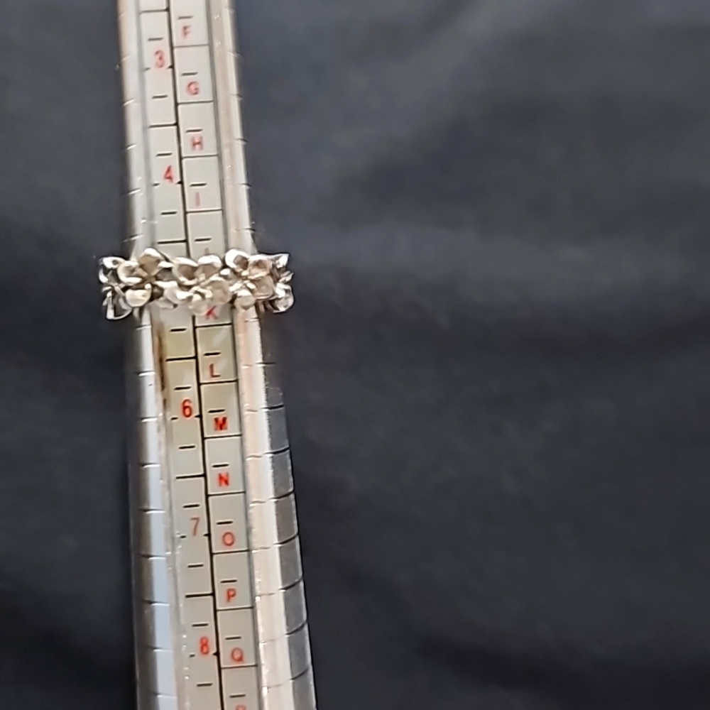 Hawaiian plumeria sterling silver ring size 5